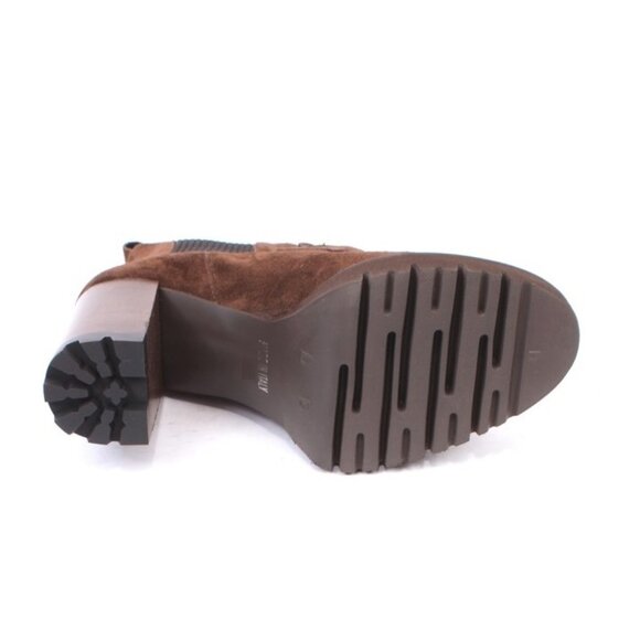 Luca Grossi 164 Brown Suede Leather Pull-Up Ankle Heel Boots - Picture 8 of 8